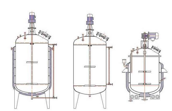 电加热不锈钢反应釜结构图纸